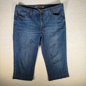 Seven7 Audrey Skimmer Jeans Womens Blue Capri Sz 14 Pants Stretch Mid Rise Denim